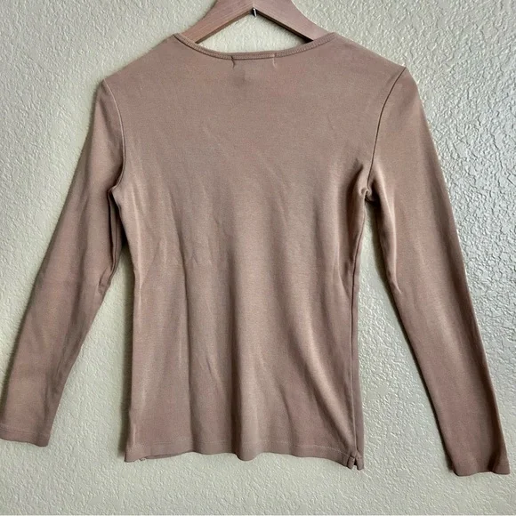 Lauren Ralph Lauren Petite Long Sleeve Crewneck Tee - Picture 3 of 9